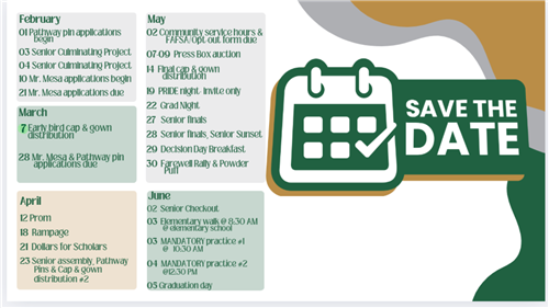 Save the Date list of events